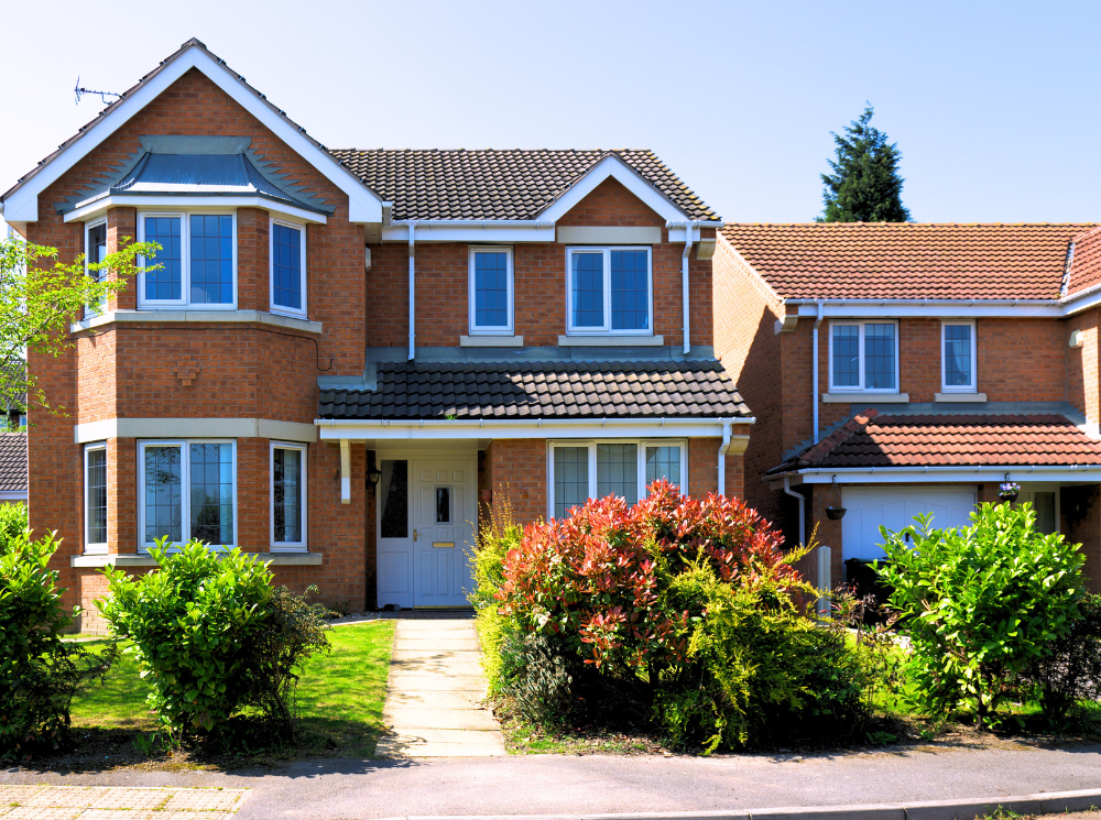 British-style house with casement windows
