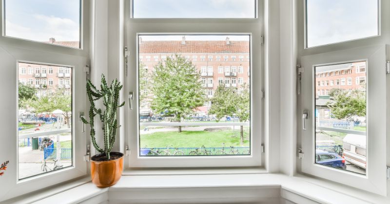 Stylish perspective of glazing window design from homeowner's view.